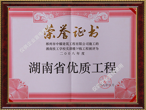 2008年榮譽證書 2008年榮譽證書
