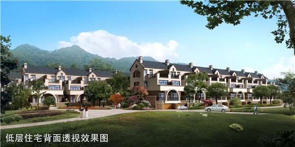 低層住宅背面透視效果圖 低層住宅背面透視效果圖